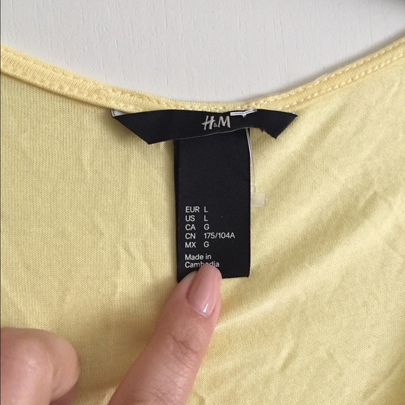 H&M Yellow cotton/chiffon detail top - Picture 2 of 4